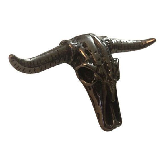 New stainless steel long horn pendent. - Picture 3 of 4